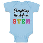 Baby Clothes Everything Stems from Stem Funny Nerd Geek Baby Bodysuits Cotton
