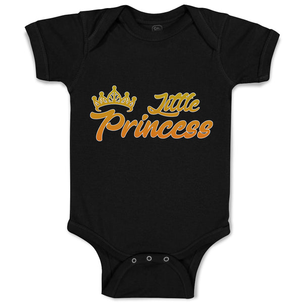 Baby Clothes Little Princess with Gold Crown Baby Bodysuits Boy & Girl Cotton