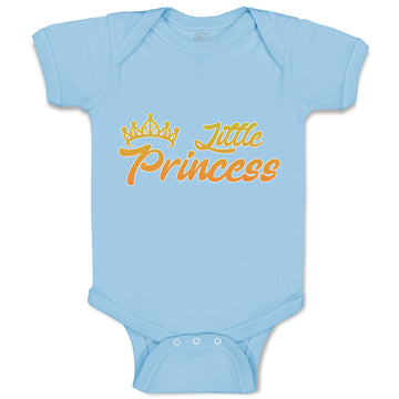 Baby Clothes Little Princess with Gold Crown Baby Bodysuits Boy & Girl Cotton