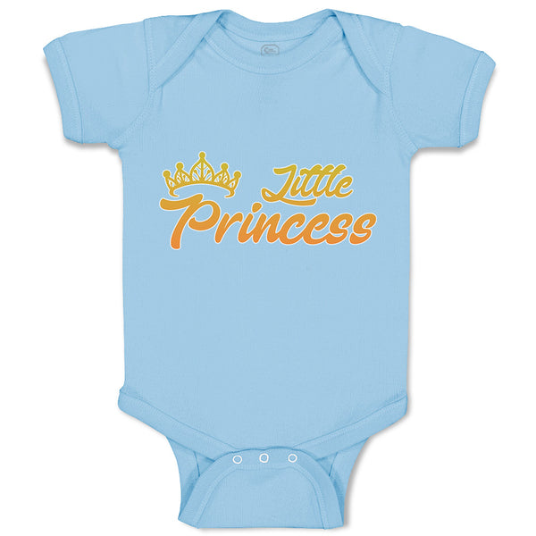 Baby Clothes Little Princess with Gold Crown Baby Bodysuits Boy & Girl Cotton