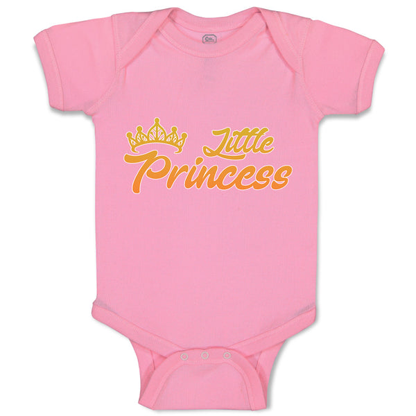 Baby Clothes Little Princess with Gold Crown Baby Bodysuits Boy & Girl Cotton