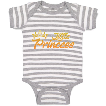 Baby Clothes Little Princess with Gold Crown Baby Bodysuits Boy & Girl Cotton