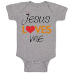 Baby Clothes Jesus Loves Me Christian Jesus God Baby Bodysuits Boy & Girl Cotton