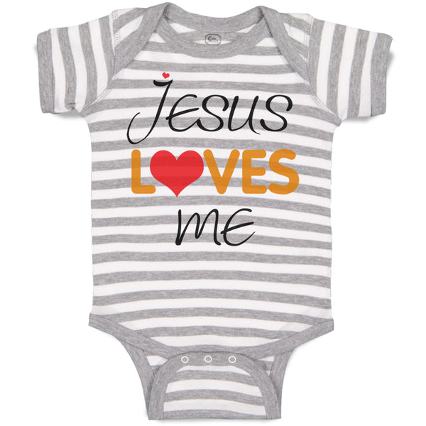 Baby Clothes Jesus Loves Me Christian Jesus God Baby Bodysuits Boy & Girl Cotton