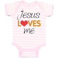 Baby Clothes Jesus Loves Me Christian Jesus God Baby Bodysuits Boy & Girl Cotton