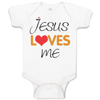 Baby Clothes Jesus Loves Me Christian Jesus God Baby Bodysuits Boy & Girl Cotton
