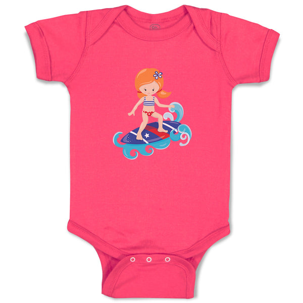 Baby Clothes Red American Girl Surfer Girly Others Baby Bodysuits Cotton