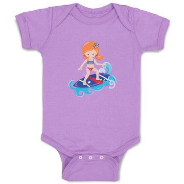 Baby Clothes Red American Girl Surfer Girly Others Baby Bodysuits Cotton