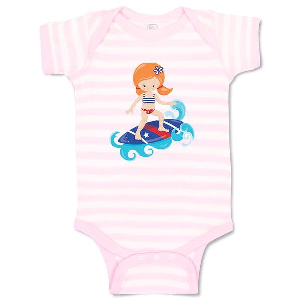 Baby Clothes Red American Girl Surfer Girly Others Baby Bodysuits Cotton