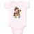 Baby Clothes Cowgirl Brown Horse Brown Girly Others Baby Bodysuits Cotton