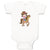 Baby Clothes Cowgirl Brown Horse Brown Girly Others Baby Bodysuits Cotton