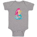 Baby Clothes Mermaid Pink Hair Plays Harp Girly Others Baby Bodysuits Cotton