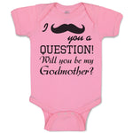I You A Question Will You Be My Godmother with Silhouette Mustache
