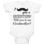 Baby Clothes I You A Question Will You Be My Godmother with Silhouette Mustache