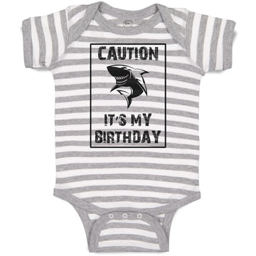 Baby Clothes Caution It's My Birthday Baby Bodysuits Boy & Girl Cotton