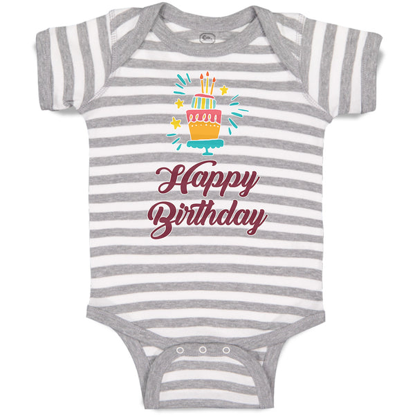 Baby Clothes Happy Birthday Baby Bodysuits Boy & Girl Newborn Clothes Cotton