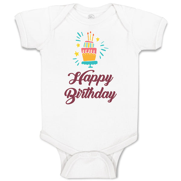 Baby Clothes Happy Birthday Baby Bodysuits Boy & Girl Newborn Clothes Cotton