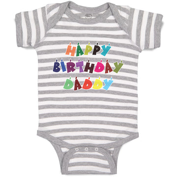 Baby Clothes Happy Birthday Daddy Baby Bodysuits Boy & Girl Cotton