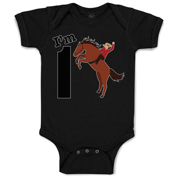 Baby Clothes I'M 1 A Man Riding An Horse Baby Bodysuits Boy & Girl Cotton