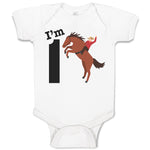 Baby Clothes I'M 1 A Man Riding An Horse Baby Bodysuits Boy & Girl Cotton