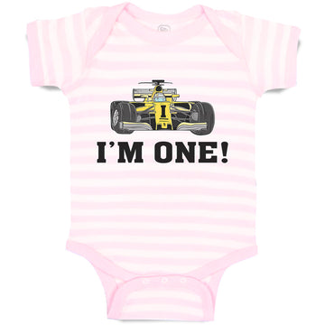 Baby Clothes I'M 1! with Toy Race Car Baby Bodysuits Boy & Girl Cotton