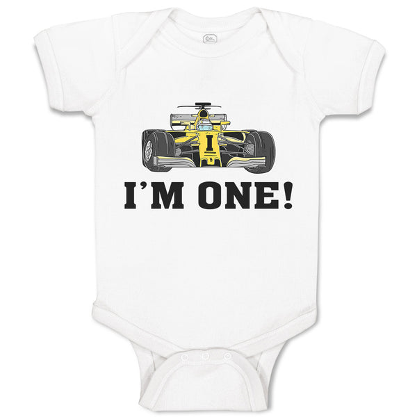 Baby Clothes I'M 1! with Toy Race Car Baby Bodysuits Boy & Girl Cotton