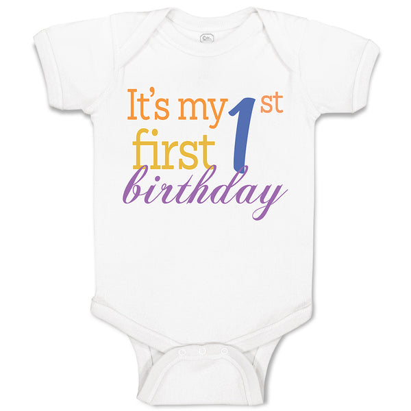 Baby Clothes It's My 1St First Birthday Baby Bodysuits Boy & Girl Cotton