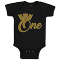 Baby Clothes 1 Number Name with Golden Crown Baby Bodysuits Boy & Girl Cotton