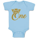 Baby Clothes 1 Number Name with Golden Crown Baby Bodysuits Boy & Girl Cotton
