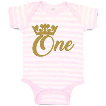 Baby Clothes 1 Number Name with Golden Crown Baby Bodysuits Boy & Girl Cotton