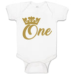 Baby Clothes 1 Number Name with Golden Crown Baby Bodysuits Boy & Girl Cotton