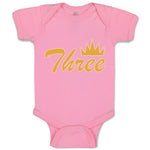 Baby Clothes 3 Number Name with Crown Baby Bodysuits Boy & Girl Cotton