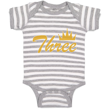 Baby Clothes 3 Number Name with Crown Baby Bodysuits Boy & Girl Cotton