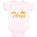 Baby Clothes 3 Number Name with Crown Baby Bodysuits Boy & Girl Cotton