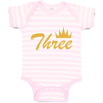 Baby Clothes 3 Number Name with Crown Baby Bodysuits Boy & Girl Cotton