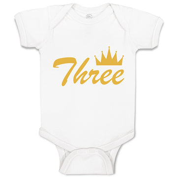 Baby Clothes 3 Number Name with Crown Baby Bodysuits Boy & Girl Cotton