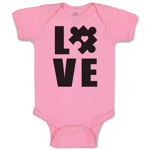 Baby Clothes Love Puzzle with Transparency Heart Baby Bodysuits Cotton