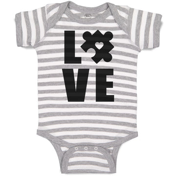 Baby Clothes Love Puzzle with Transparency Heart Baby Bodysuits Cotton