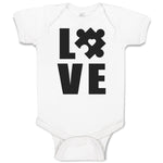 Baby Clothes Love Puzzle with Transparency Heart Baby Bodysuits Cotton