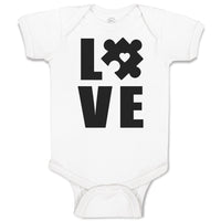 Baby Clothes Love Puzzle with Transparency Heart Baby Bodysuits Cotton