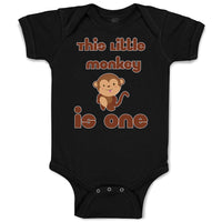 Baby Clothes This Little Monkey Is 1 Birthday First Birthday Funny Cotton