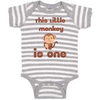 Baby Clothes This Little Monkey Is 1 Birthday First Birthday Funny Cotton