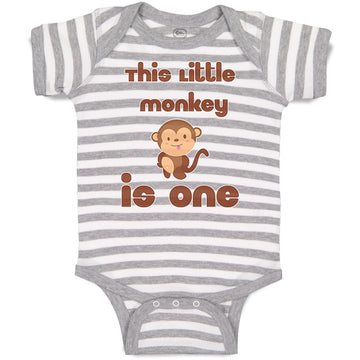 Baby Clothes This Little Monkey Is 1 Birthday First Birthday Funny Cotton