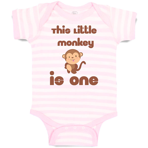 Baby Clothes This Little Monkey Is 1 Birthday First Birthday Funny Cotton