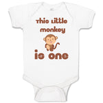 Baby Clothes This Little Monkey Is 1 Birthday First Birthday Funny Cotton