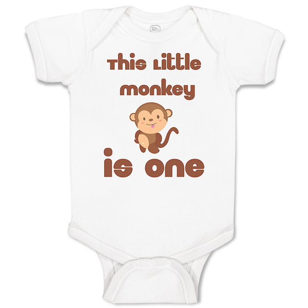 Baby Clothes This Little Monkey Is 1 Birthday First Birthday Funny Cotton