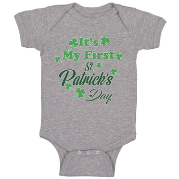 Baby Clothes It's My First Patrick's Day St Patrick's Day Baby Bodysuits Cotton