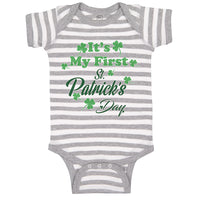 Baby Clothes It's My First Patrick's Day St Patrick's Day Baby Bodysuits Cotton
