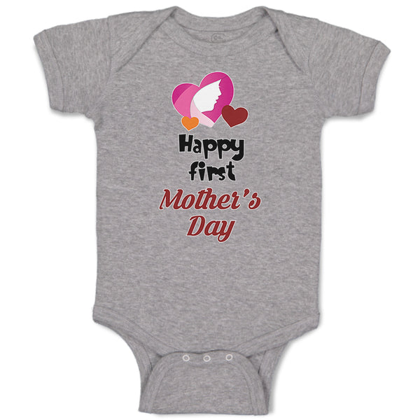 Baby Clothes Happy First Mother's Day Mommy Mom Style C Baby Bodysuits Cotton