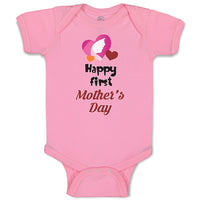 Baby Clothes Happy First Mother's Day Mommy Mom Style C Baby Bodysuits Cotton